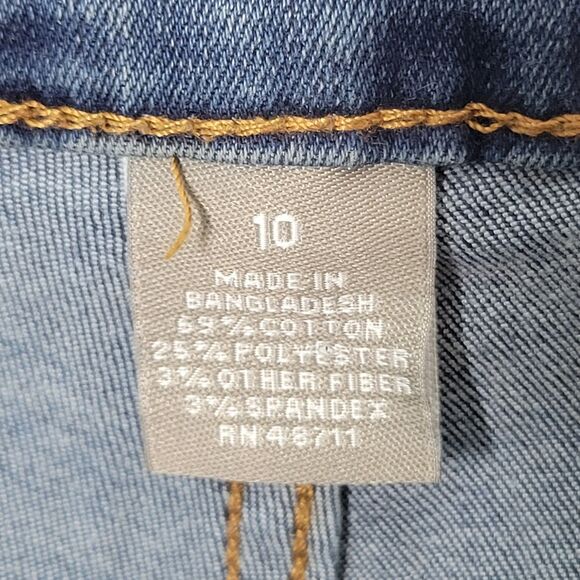 Falls Creek Womens Size 10 Blue Solid Stretch Boot Cut Jeans - Picture 3 of 11